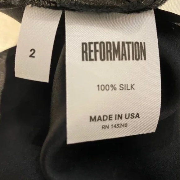 Reformation Silk Backless Midi Dress in Black - Picture 3 of 3